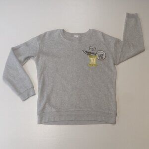 Fitz + Eddi Size Small Gray Sweatshirt with Patches *see last pic